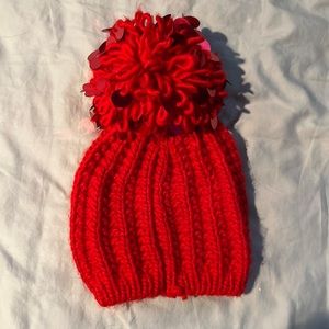 Target beanie with sparkly pom pom